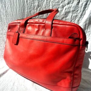 Vintage Coach Coral Leather Briefcase / Laptop Bag – Glove Tanned Leather – NYC